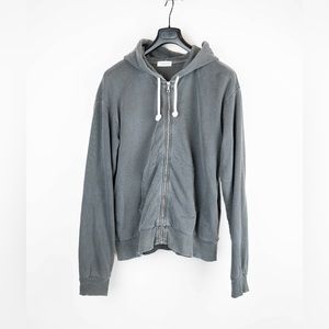 John Elliott Thermal Lined Zip Hoodie Sweater Carbon Gray - Size 2 Medium Waffle